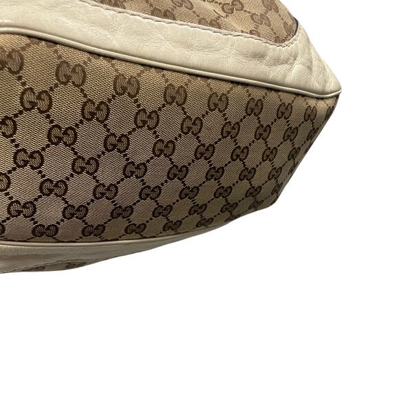 Gucci Charlotte Hobo Shoulder Bag Brown Canvas GG Monogram / Cream Leather AS IS - Picture 8 of 16